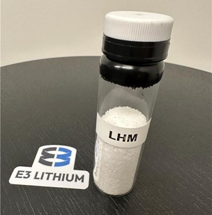 LHM photo 2 E3 Lithium Produces Battery Quality Lithium Hydroxide Monohydrate With Purity Of 99.78%