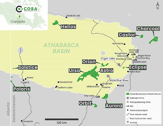 2024 01 11 cosa fig 1 Cosa Announces Commencement of Ground Geophysics and Access Trail Establishment at the 100% Owned Ursa Uranium Project in the Athabasca Basin, Saskatchewan
