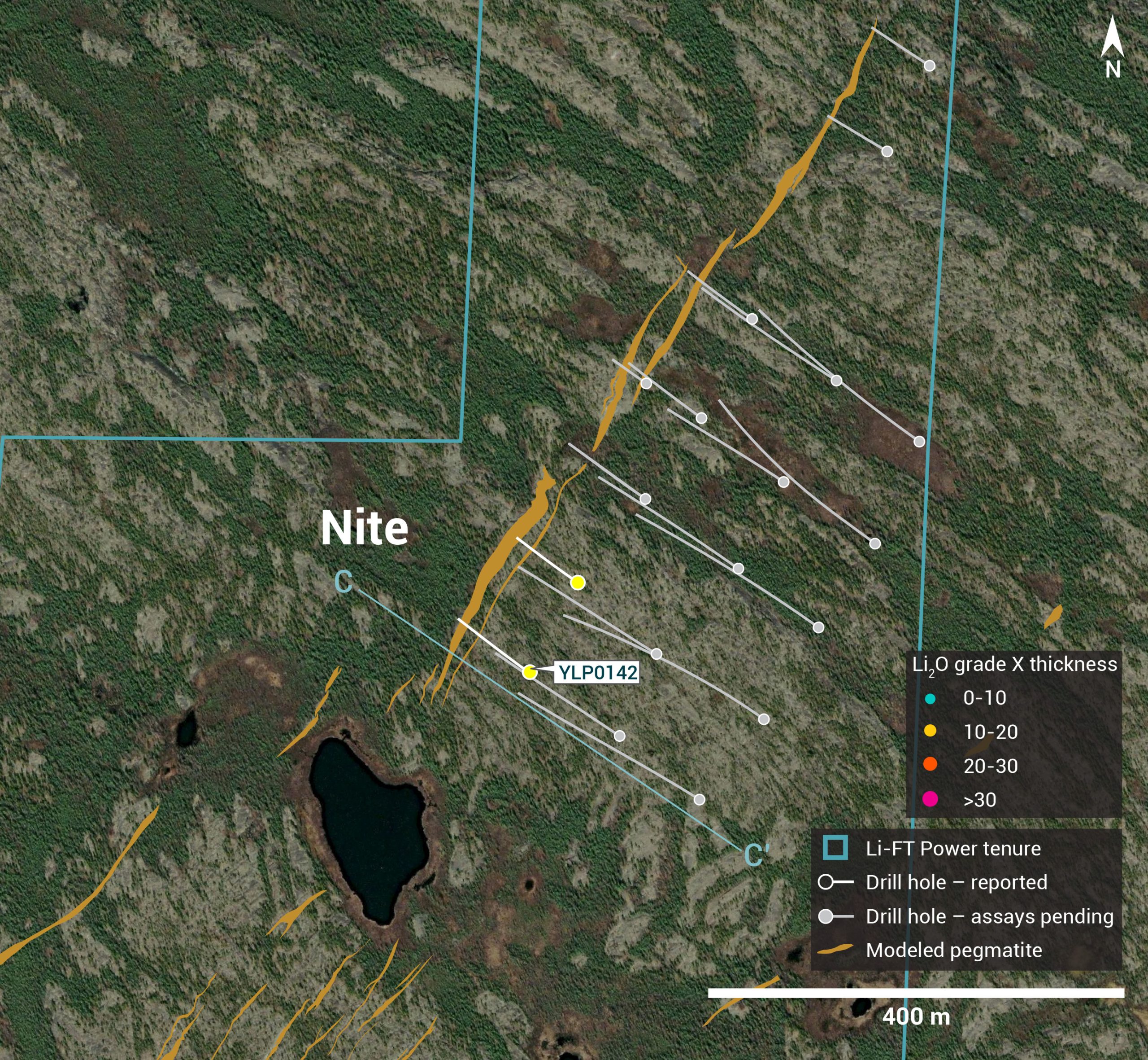 individual drill plans yk nite gt nr 21 scaled LIFT Intersects 27 m at 1.26% Li2O and 22 m at 1.53% Li2O at its Fi Main pegmatite, Yellowknife Lithium Project, NWT