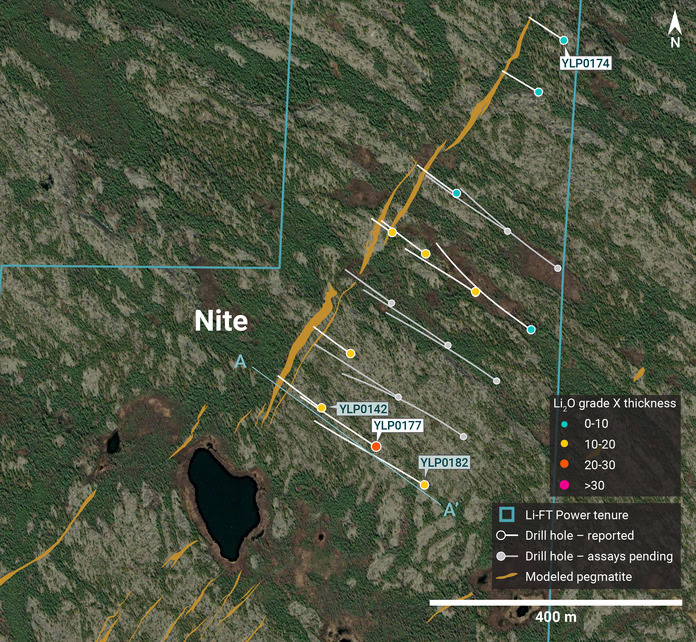 Nite pegmatite 1 LIFT Intersects 11 m at 1.52% Li₂O at its Nite pegmatite, Yellowknife Lithium Project, NWT