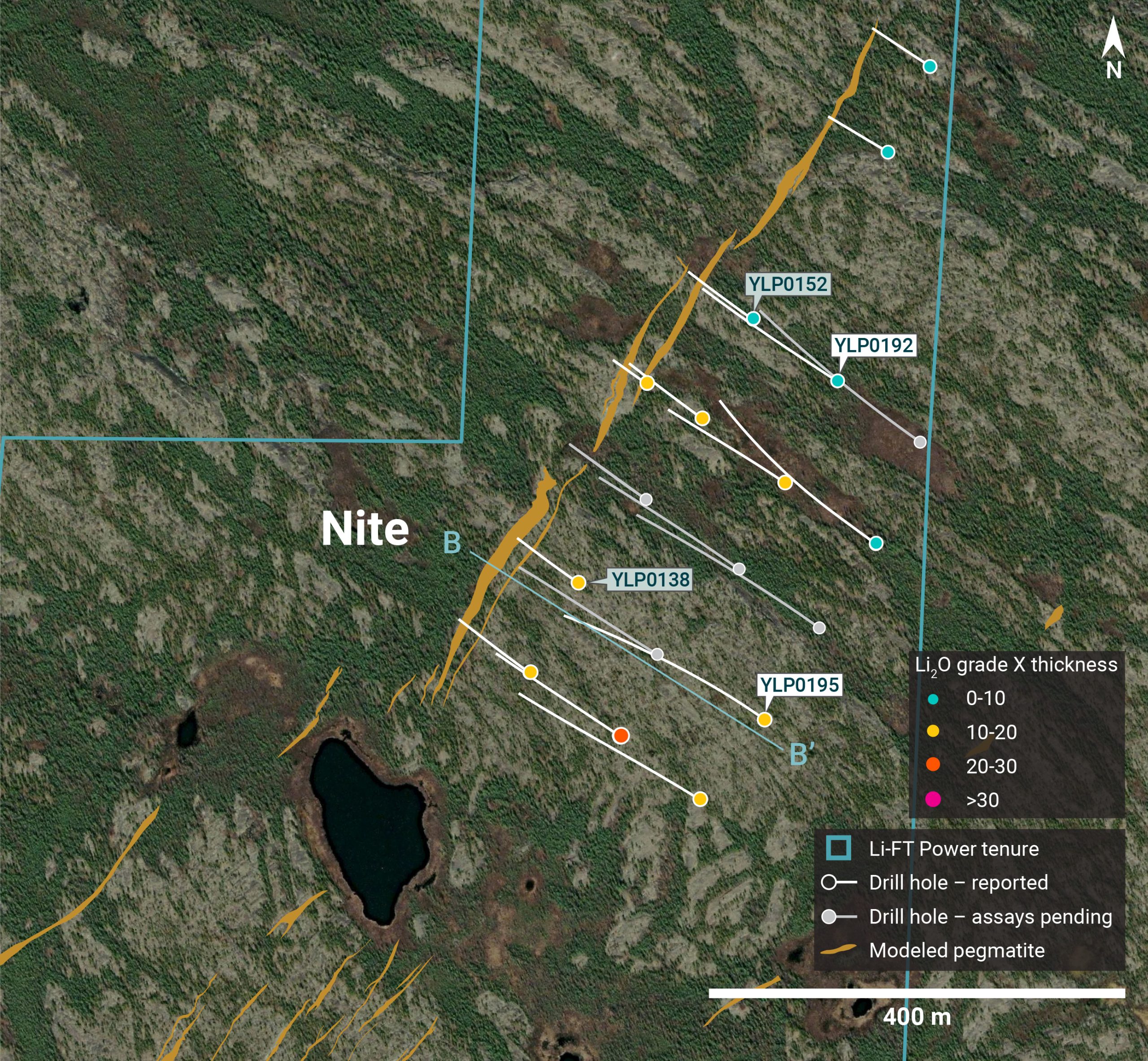 individual drill plans yk pegmatites nr 26 nite gt scaled LIFT intersects 22 m at 1.05% Li2O at its Fi Southwest pegmatite, Yellowknife Lithium Project, NWT
