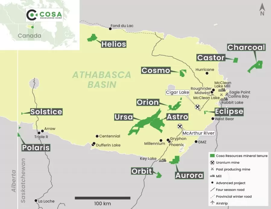 Athabasca Basin Region Uranium Cosa Resources Announces Summer Exploration Plans for Athabasca Basin Uranium Projects