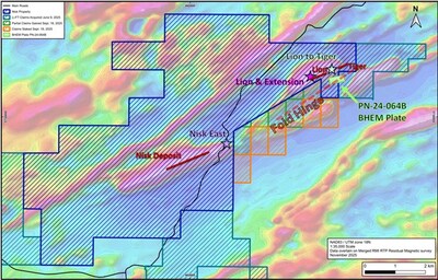 Power Metallic Mines Inc Power Metallic Intercepts 4 40 Meters 1 Power Metallic Intercepts 4.40 Meters of 12.18% Cu (14.34% CuEqRec) included within 20.40 Meters of 2.91% Cu (3.58% CuEqRec) in Hole 25-029b at Lion, and Completes the Extension of PN-24-064 to define large off-hole BHEM anomaly