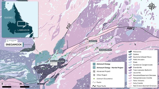 318818 f951a02c1424ea5c 002 Azincourt Energy Reports Initial Results from Drilling at Snegamook Uranium Deposit